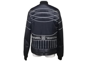 CHANEL シャネル ナイロンジャケット スポーツライン P29238V19623 ネイビー グレー ブラック金具 サイズ36 美品 中古 60888