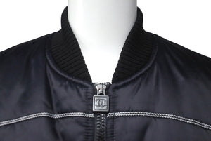 CHANEL シャネル ナイロンジャケット スポーツライン P29238V19623 ネイビー グレー ブラック金具 サイズ36 美品 中古 60888
