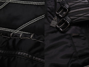 CHANEL シャネル ナイロンジャケット スポーツライン P29238V19623 ネイビー グレー ブラック金具 サイズ36 美品 中古 60888