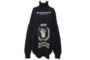 BALENCIAGA バレンシアガ ニット WFPロゴ ウール オーバーサイズ タートルネック K80 542703 T1507 サイズXL 美品 中古 60894