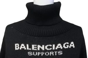 BALENCIAGA バレンシアガ ニット WFPロゴ ウール オーバーサイズ タートルネック K80 542703 T1507 サイズXL 美品 中古 60894