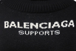 BALENCIAGA バレンシアガ ニット WFPロゴ ウール オーバーサイズ タートルネック K80 542703 T1507 サイズXL 美品 中古 60894