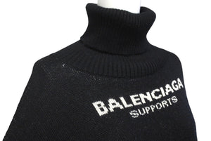 BALENCIAGA バレンシアガ ニット WFPロゴ ウール オーバーサイズ タートルネック K80 542703 T1507 サイズXL 美品 中古 60894