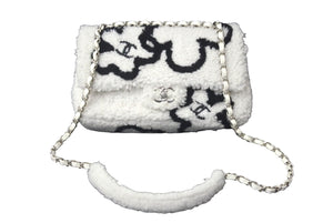 極美品 CHANEL シャネル チェーンショルダーバッグ シアリング ラムスキン AS3407 ランダム ホワイト シルバー金具 中古 60939
