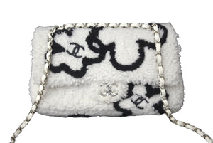極美品 CHANEL シャネル チェーンショルダーバッグ シアリング ラムスキン AS3407 ランダム ホワイト シルバー金具 中古 60939