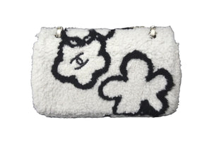 極美品 CHANEL シャネル チェーンショルダーバッグ シアリング ラムスキン AS3407 ランダム ホワイト シルバー金具 中古 60939
