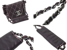 Load image into Gallery viewer, 極美品 CHANEL シャネル チェーンショルダーバッグ ココマーク 9番台 ワイルドステッチ パープル シルバー金具 中古 60940