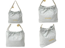 Load image into Gallery viewer, CHANEL シャネル ハンドバッグ CHANEL 22 ハンドバッグ グレー系 シャイニー カーフスキン ゴールド金具 美品 中古 60942