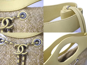 極美品 CHANEL シャネル 2WAYショルダーバッグ ココマーク ラムスキン ビニール 27番台 イエロー シルバー金具 中古 60944