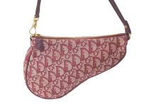 Load image into Gallery viewer, Christian Dior クリスチャンディオール ショルダーバッグ サドルバッグ トロッター コットンキャンバス ボルドー 良品 中古 60954