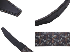 GOYARD ゴヤール ベルト フロリダ クラムシーカウハイド ゴヤールディンキャンバス ブラック サイズ100 良品 中古 60956