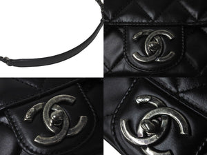 CHANEL シャネル ショルダーバッグ ココマーク マトラッセ カーフスキン 22番台 2016年 ブラック シルバー金具 美品 中古 60961