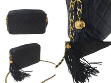 Load image into Gallery viewer, CHANEL シャネル ショルダーバッグ ココマーク フリンジ ダイヤモンドステッチ タッセルチャーム ラムスキン 3番台 美品 中古 60964