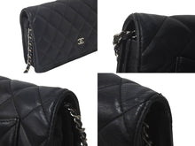 Load image into Gallery viewer, CHANEL シャネル ショルダーバッグ マトラッセ チェーンウォレット 14番台 ラムスキン ブラック シルバー金具 良品 中古 60976