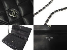 Load image into Gallery viewer, CHANEL シャネル ショルダーバッグ マトラッセ チェーンウォレット 14番台 ラムスキン ブラック シルバー金具 良品 中古 60976