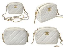 Load image into Gallery viewer, CHANEL シャネル ショルダーバッグ ロゴパール付き チェーンショルダーバック ラムスキン ホワイト ランダム番号 良品 中古 60983