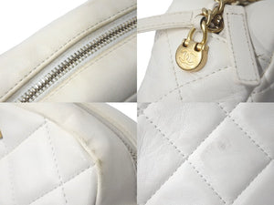 CHANEL シャネル ショルダーバッグ ロゴパール付き チェーンショルダーバック ラムスキン ホワイト ランダム番号 良品 中古 60983