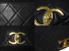 Load image into Gallery viewer, CHANEL シャネル デカマトラッセ シングルフラップ ショルダーバッグ 3番台 ブラック ラムスキン ゴールド金具 美品 中古 60985
