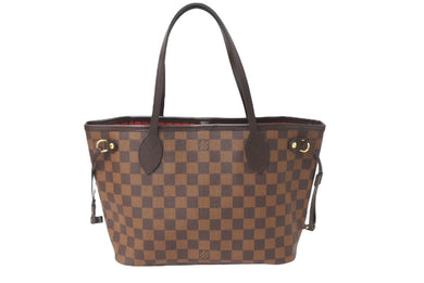 極美品 LOUIS VUITTON ルイ ヴィトン トートバッグ 新型 ネヴァーフルPM N41359 ダミエエベヌキャンバス ブラウン 中古 60989