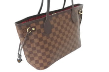 Load image into Gallery viewer, 極美品 LOUIS VUITTON ルイ ヴィトン トートバッグ 新型 ネヴァーフルPM N41359 ダミエエベヌキャンバス ブラウン 中古 60989