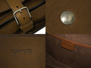 TOM FORD トムフォード ショルダーバッグ レザー ブラウン シルバー金具 イタリア製 H0317Q-023-AQ 美品 中古 60991