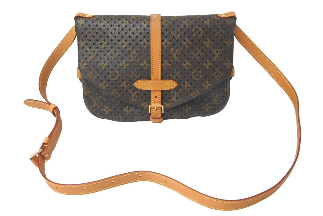 極美品 LOUIS VUITTON ルイヴィトン ショルダーバッグ フロール ソミュール30 モノグラムぺルフォレ M93998 ブラウン 中古 60992