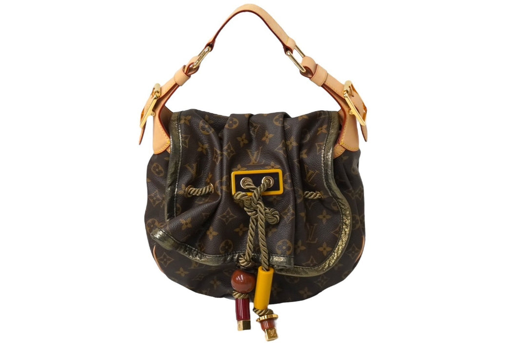 極美品 LOUIS VUITTON ルイヴィトン カラハリPM ハンドバッグ M97016 ブラウン ゴールド金具 中古 60996