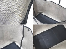Load image into Gallery viewer, HERMES エルメス トートバッグ ガーデンパーティGM トワルアッシュ グレー系 ブラック系 シルバー金具 良品 中古 60998