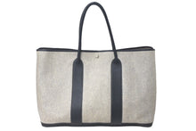 Load image into Gallery viewer, HERMES エルメス トートバッグ ガーデンパーティGM トワルアッシュ グレー系 ブラック系 シルバー金具 良品 中古 60998