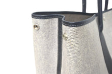 Load image into Gallery viewer, HERMES エルメス トートバッグ ガーデンパーティGM トワルアッシュ グレー系 ブラック系 シルバー金具 良品 中古 60998
