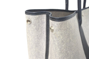HERMES エルメス トートバッグ ガーデンパーティGM トワルアッシュ グレー系 ブラック系 シルバー金具 良品 中古 60998