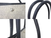 Load image into Gallery viewer, HERMES エルメス トートバッグ ガーデンパーティGM トワルアッシュ グレー系 ブラック系 シルバー金具 良品 中古 60998
