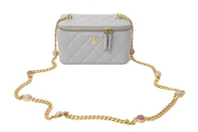 Load image into Gallery viewer, 極美品 CHANEL シャネル チェーンショルダーバッグ バニティ ストーン入り グレー ゴールド金具 ランダムシリアル 中古 60999