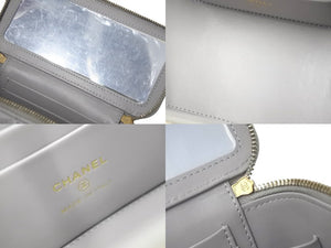 極美品 CHANEL シャネル チェーンショルダーバッグ バニティ ストーン入り グレー ゴールド金具 ランダムシリアル 中古 60999
