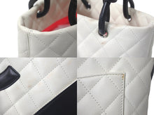 Load image into Gallery viewer, CHANEL シャネル カンボンライン スモール トートバッグ 8番台 レザー ホワイト ブラック ピンク ココマーク 鞄 良品 中古 61003
