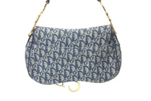 画像をギャラリービューアに読み込む, Christian Dior クリスチャンディオール ダブルサドルバック ハンドバッグ トロッター ネイビー RU0092 美品 中古 61004