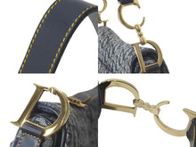 画像をギャラリービューアに読み込む, Christian Dior クリスチャンディオール ダブルサドルバック ハンドバッグ トロッター ネイビー RU0092 美品 中古 61004