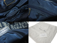 画像をギャラリービューアに読み込む, Christian Dior クリスチャンディオール ダブルサドルバック ハンドバッグ トロッター ネイビー RU0092 美品 中古 61004