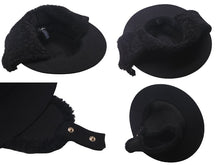 Load image into Gallery viewer, 極美品 CHANEL シャネル 変形ハット ココマーク シアリング フライト シアリング ウール ブラック サイズL 中古 61029