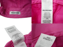 Load image into Gallery viewer, BALENCIAGA バレンシアガ ベースボールキャップ サイズL ピンク ロゴ刺繍 コットン 590758 310B2 美品 中古 61030