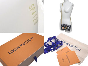 極美品 LOUIS VUITTON ルイヴィトン キャットグラム チェーンウォレットバッグ M63888 イニシャル入り ブラック 中古 61031