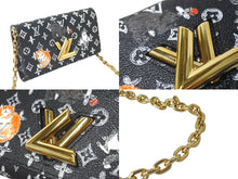 Load image into Gallery viewer, 極美品 LOUIS VUITTON ルイヴィトン キャットグラム チェーンウォレットバッグ M63888 イニシャル入り ブラック 中古 61031