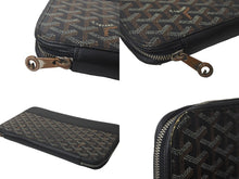 Load image into Gallery viewer, GOYARD ゴヤール 長財布 オペラ オーガナイザー トラベルケース ヘリンボーン ブラック シルバー金具 良品 中古 61035