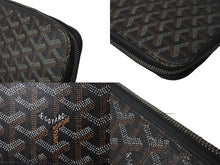 Load image into Gallery viewer, GOYARD ゴヤール 長財布 オペラ オーガナイザー トラベルケース ヘリンボーン ブラック シルバー金具 良品 中古 61035