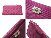 Load image into Gallery viewer, CHANEL シャネル ボーイシャネル フラグメントケース 28番台 キャビアスキン 長財布 パープル ココマーク 美品 中古 61041