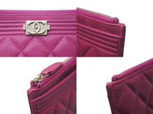 Load image into Gallery viewer, CHANEL シャネル ボーイシャネル フラグメントケース 28番台 キャビアスキン 長財布 パープル ココマーク 美品 中古 61041