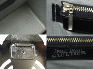 Jean Paul GAULTIER ジャンポール ゴルチェ ハンドバッグ スウェード メタルデザイン 290288-81 シルバー金具 良品 中古 61050 