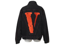 Load image into Gallery viewer, VLONE ヴィーロン デニムジャケット FRIENDS A$AP BARI 刺繍ロゴ レッド ブラック コットン サイズM 美品 中古 61053