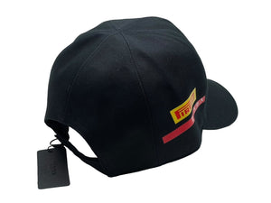 極美品 PRADA プラダ ルナロッサ ピレリ キャップ ブラック LRH018 LUNA ROSSA ロゴ帽子把握 ネロサイズXXS 中古 61056 