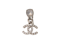 Load image into Gallery viewer, CHANEL シャネル ピアス ココマーク C23 C チェーン ラインストーン ラメ ゴールド メタル 美品 中古 61061